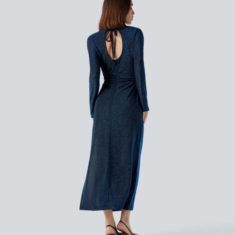 HALARA Sparkling Blue Cutout Back Dress - Picture 7 of 10